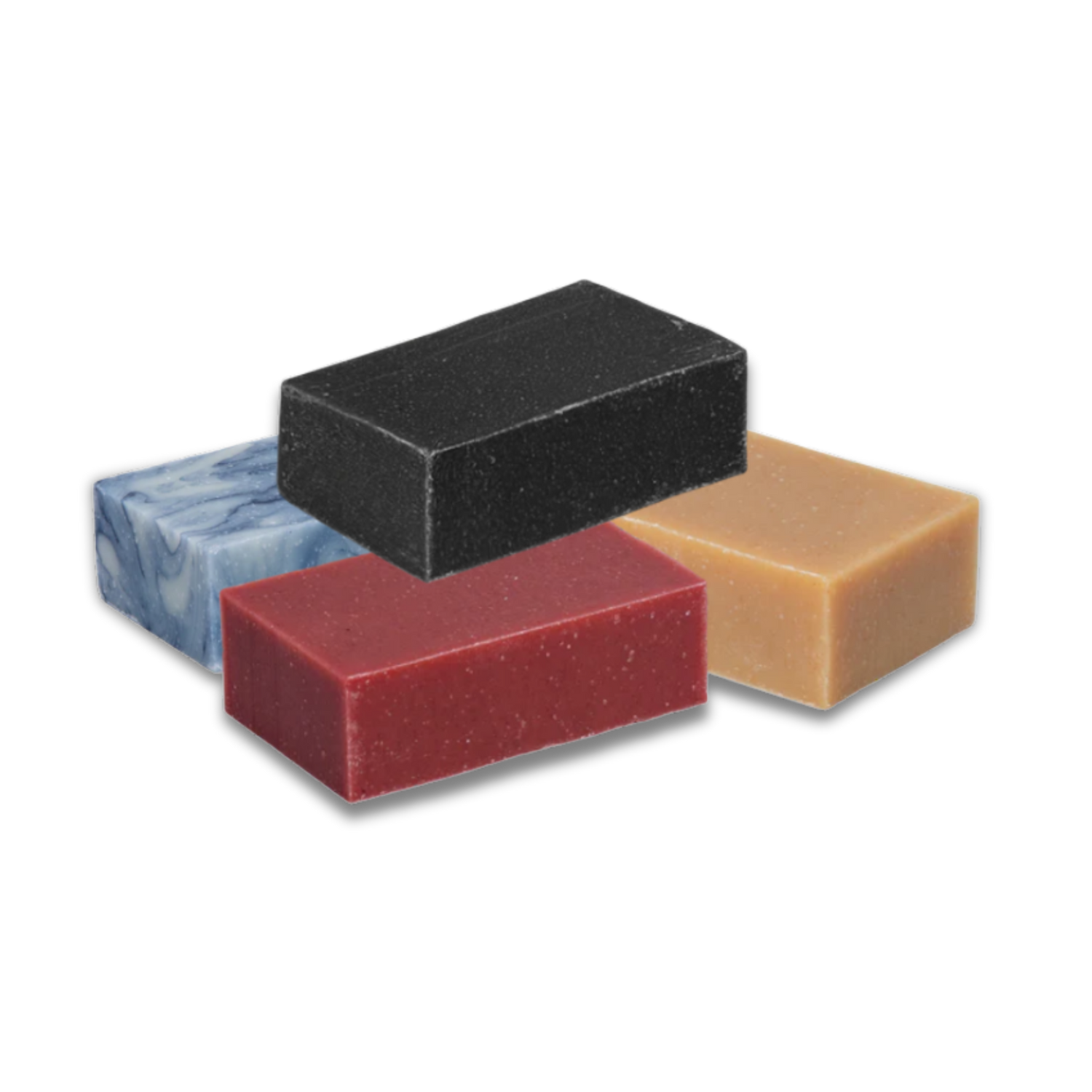 Collection of luxury natural bar soaps handcrafted with essential oils and organic ingredients by Lathered in Roots.