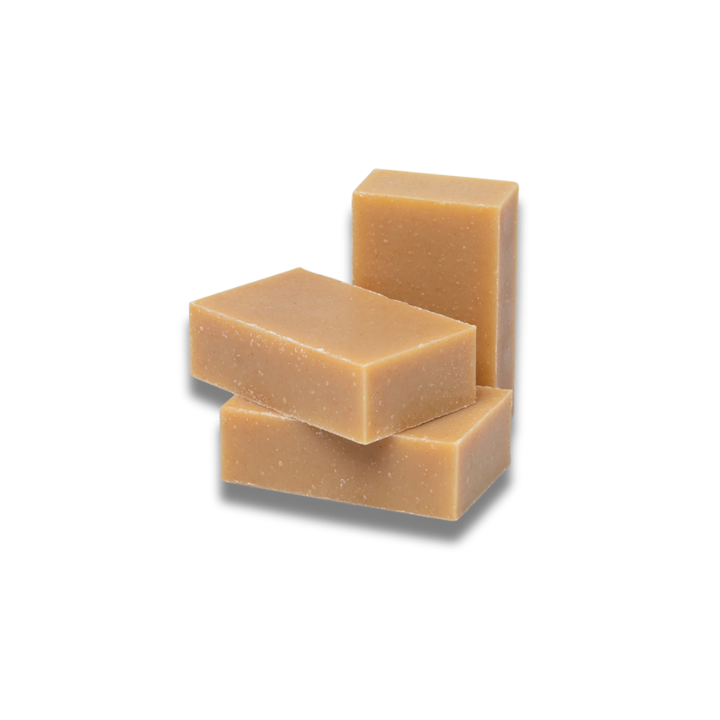 Earthy patchouli essential oil bar soap for grounding and balance, organic cold process vegan soap for skin care by Lathered in Roots.